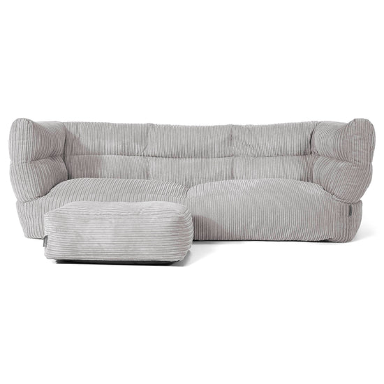 3-Sitzer Louis Sitzsacksofa - Cord Silbergrau 02