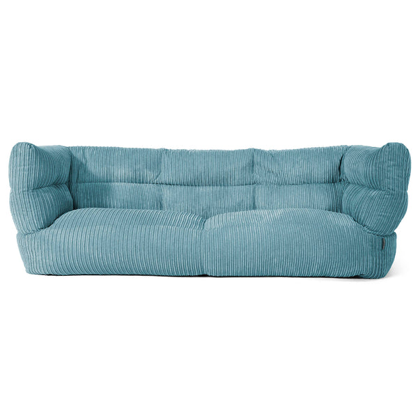 3-Sitzer Louis Sitzsacksofa - Cord Türkis 01