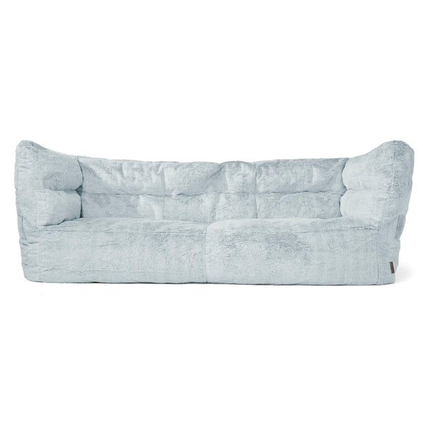 3-Sitzer Louis Sitzsacksofa - Kaninchen Kunstfell Pastellblau 01