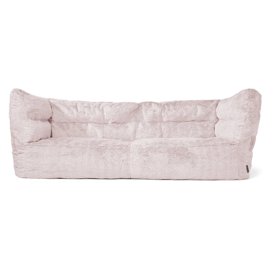 3-Sitzer Louis Sitzsacksofa - Kaninchen Kunstfell Pastellrosa 01