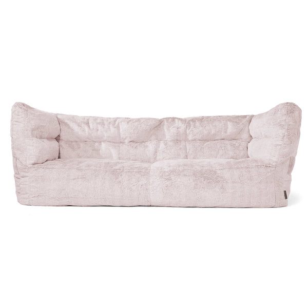 3-Sitzer Louis Sitzsacksofa - Kaninchen Kunstfell Pastellrosa 01