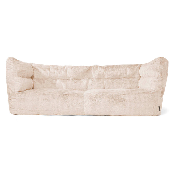 3-Sitzer Louis Sitzsacksofa - Kaninchen Kunstfell Weiß 01