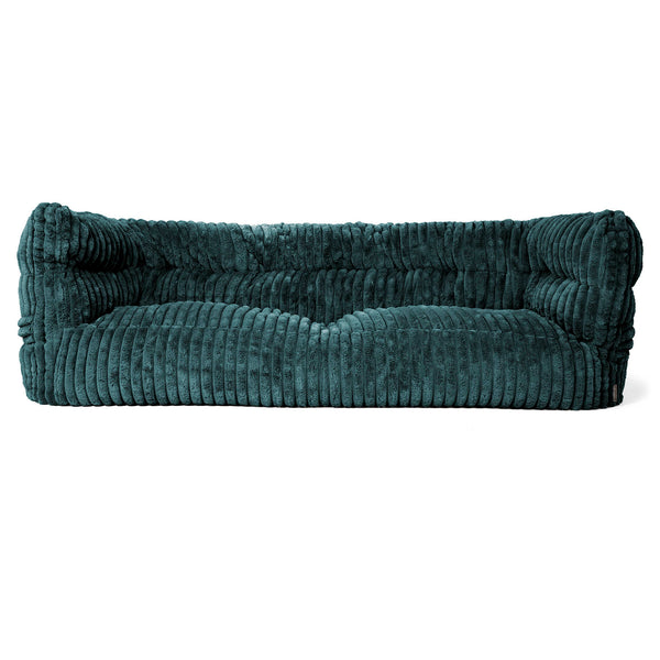 3-Sitzer Louis Sitzsacksofa - Ultra Plüsch Cord Blaugrün 01
