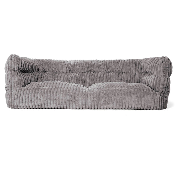 3-Sitzer Louis Sitzsacksofa - Ultra Plüsch Cord Grau 01
