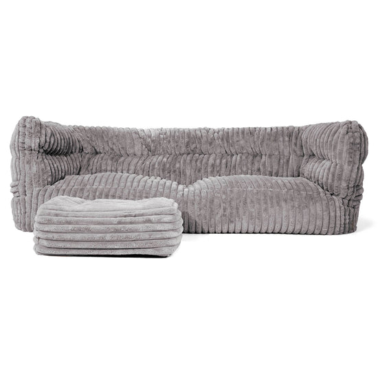 3-Sitzer Louis Sitzsacksofa - Ultra Plüsch Cord Grau 02