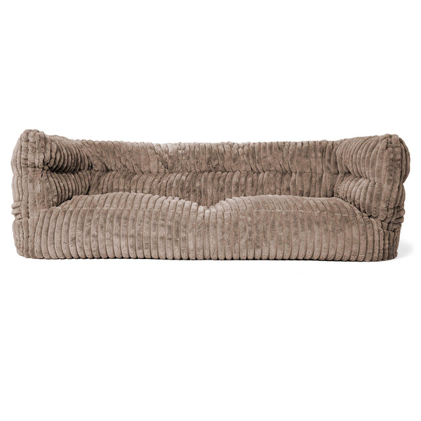 3-Sitzer Louis Sitzsacksofa - Ultra Plüsch Cord Nerzfarben 01