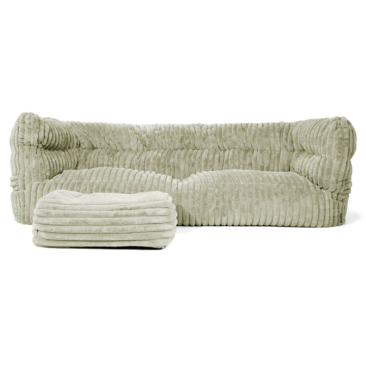 3-Sitzer Louis Sitzsacksofa - Ultra Plüsch Cord Salbeigrün 02
