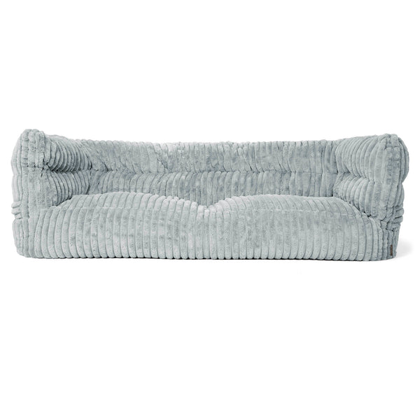 3-Sitzer Louis Sitzsacksofa - Ultra Plüsch Cord Taubenblau 01