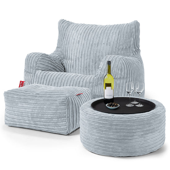 Josephine Sitzsack Ohrensessel - Cord Baby Blau 03