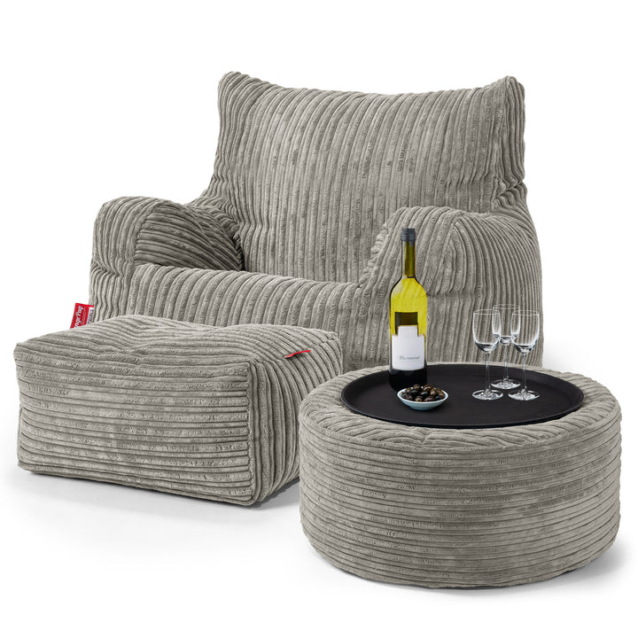 Josephine Sitzsack Ohrensessel - Cord Nerzfarben 03