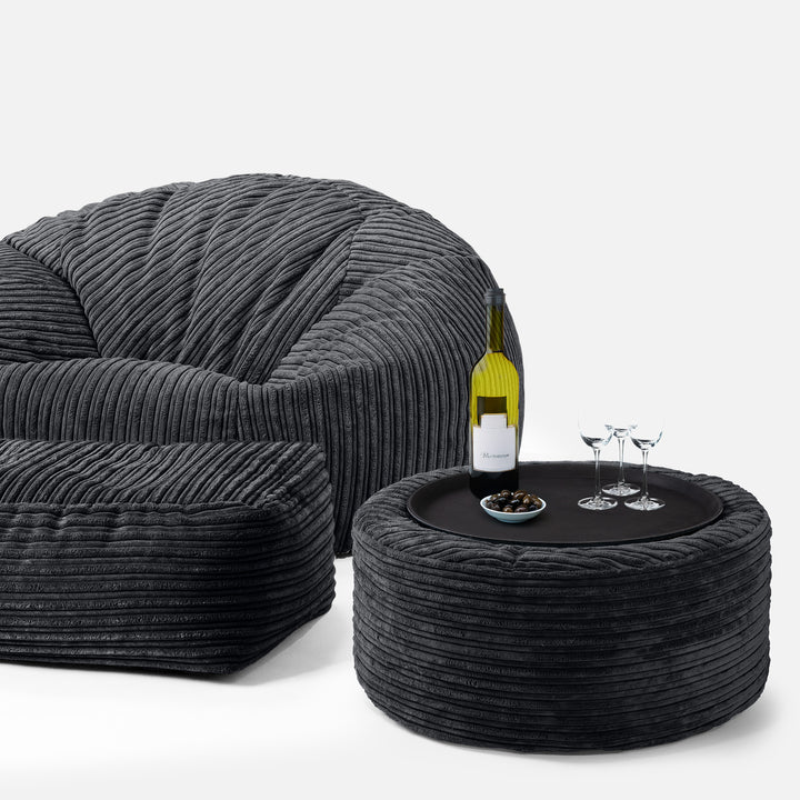 Sitzsack Sofa - Cord Schwarz 03