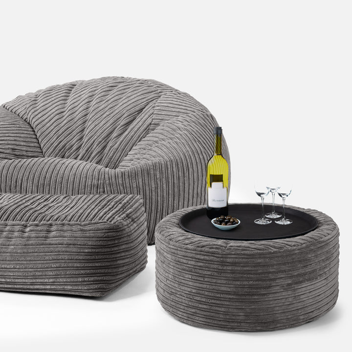 Sitzsack Sofa - Cord Graphitgrau 03