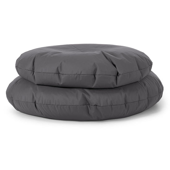 Flexforma Runder Sitzsack als Bodenkissen für Erwachsene - Pflegeleicht Dunkelgrau 03