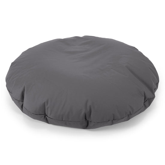Flexforma Runder Sitzsack als Bodenkissen für Erwachsene - Pflegeleicht Dunkelgrau 01