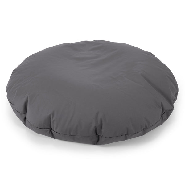 Flexforma Runder Sitzsack als Bodenkissen für Erwachsene - Pflegeleicht Dunkelgrau 01