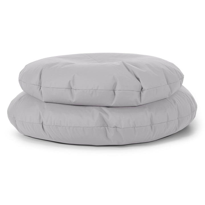 Flexforma Runder Sitzsack als Bodenkissen für Erwachsene - Pflegeleicht Silber 03