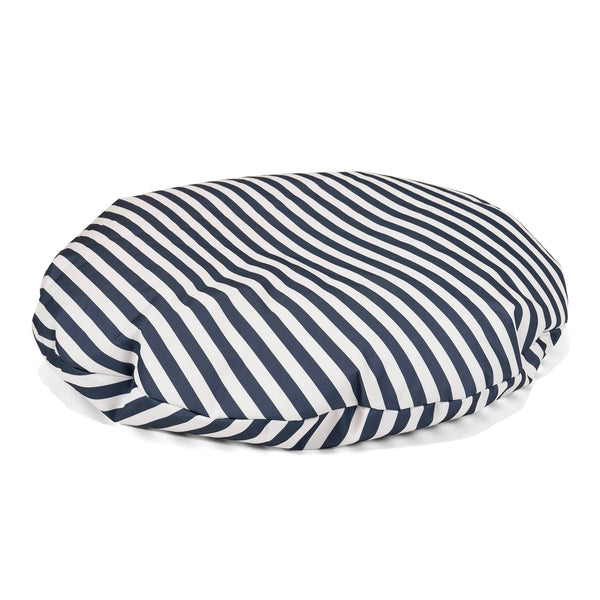Flexforma Runder Sitzsack als Bodenkissen für Erwachsene - Marineblau Gestreift 01