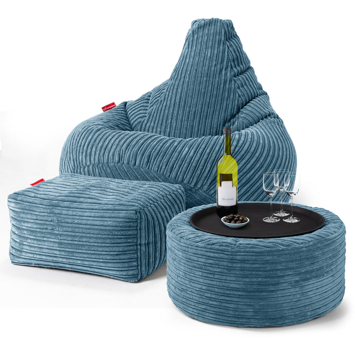 Gaming Sitzsack Sessel - Cord Türkis 03