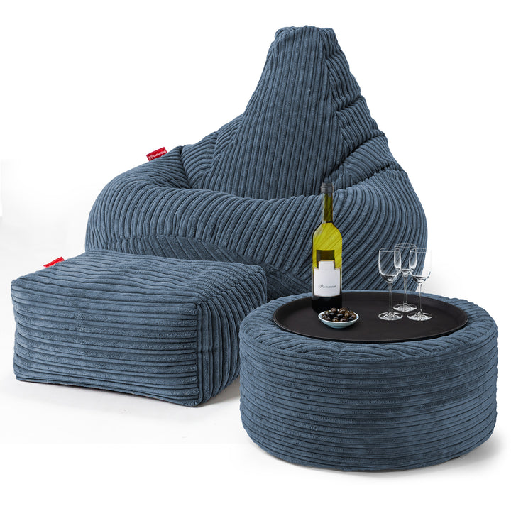 Gaming Sitzsack Sessel - Cord Marineblau 03