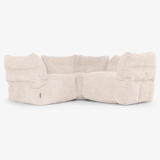 3-Sitzer Modulares Ecksofa-Set - Cord Elfenbein 01