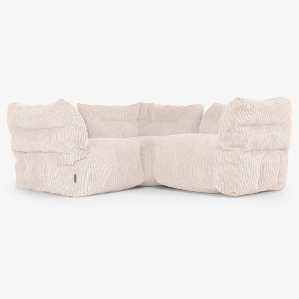 3-Sitzer Modulares Ecksofa-Set - Cord Elfenbein 01