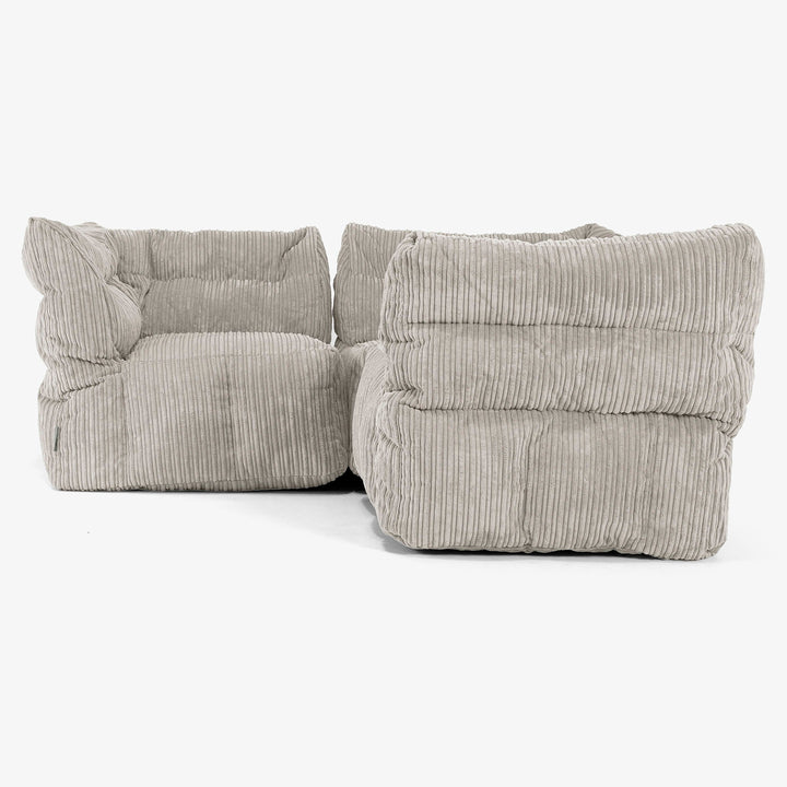 3-Sitzer Modulares Ecksofa-Set - Cord Nerzfarben 02
