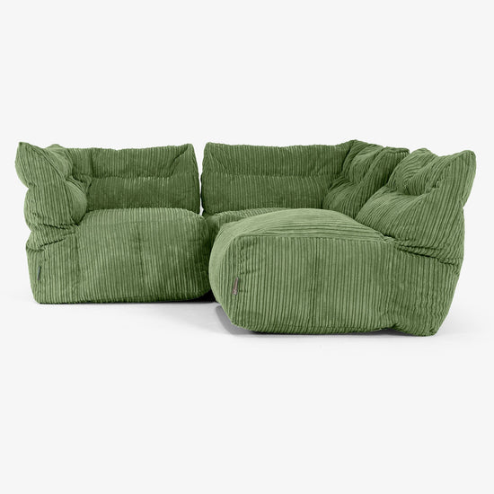 3-Sitzer Modulares Sofa-Set - Cord Nadelwaldgrün 04