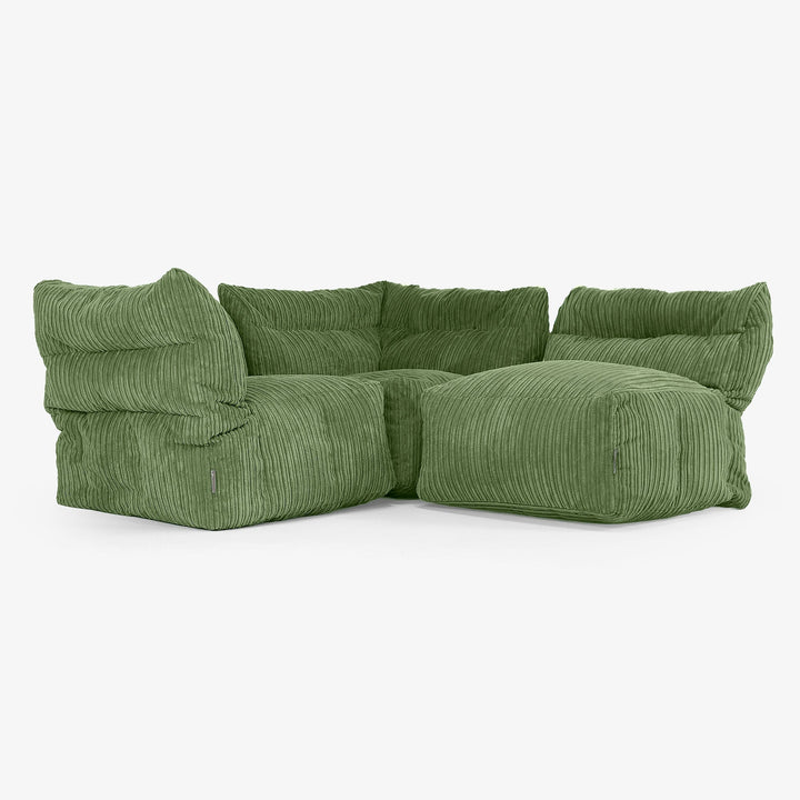 3-Sitzer Modulares Sofa-Set - Cord Nadelwaldgrün 03