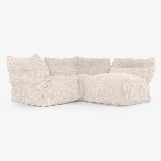 3-Sitzer Modulares Sofa-Set - Cord Elfenbein 03