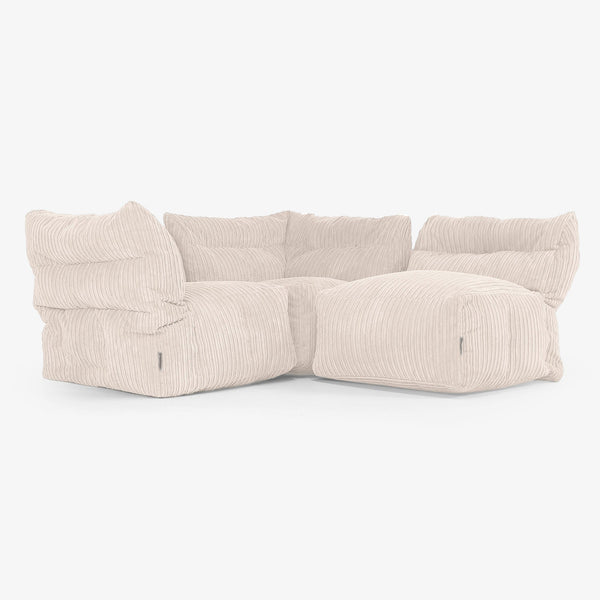 3-Sitzer Modulares Sofa-Set - Cord Elfenbein 01