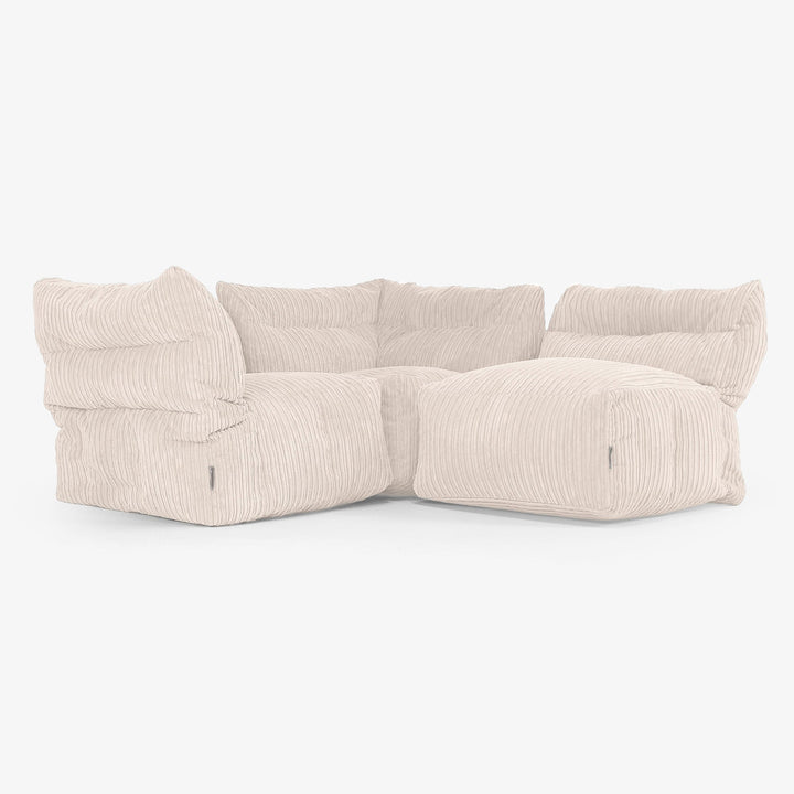 3-Sitzer Modulares Sofa-Set - Cord Elfenbein 03