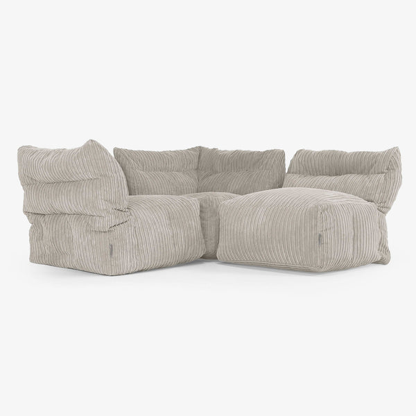 3-Sitzer Modulares Sofa-Set - Cord Nerzfarben 01