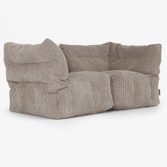 2-Sitzer Modulares Sofa-Set - Cord Beigegrau 02