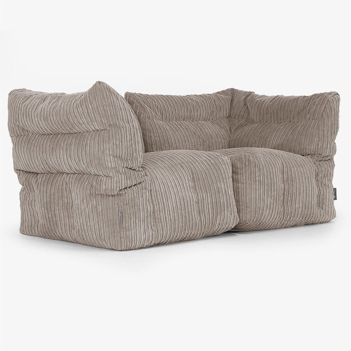 2-Sitzer Modulares Sofa-Set - Cord Beigegrau 02