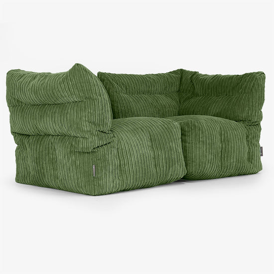 2-Sitzer Modulares Sofa-Set - Cord Nadelwaldgrün 02