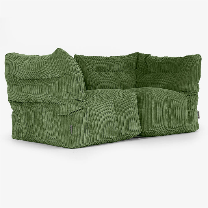 2-Sitzer Modulares Sofa-Set - Cord Nadelwaldgrün 02