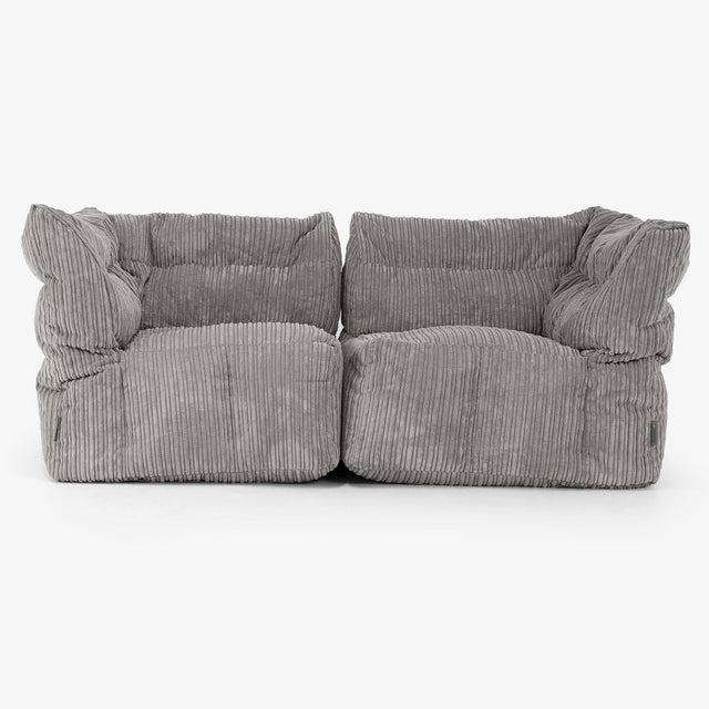 2-Sitzer Modulares Sofa-Set - Cord Graphitgrau 01