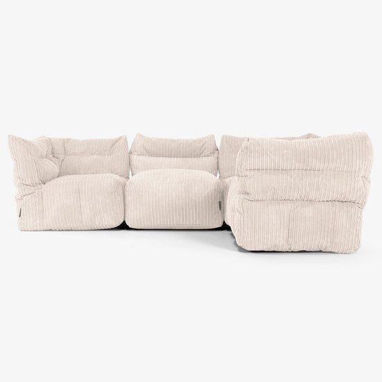 4-Sitzer Modulares Ecksofa-Set - Cord Elfenbein 02