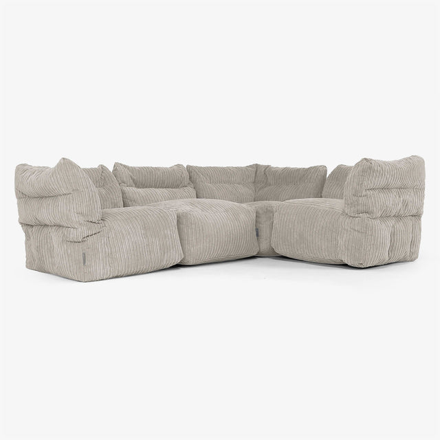 4-Sitzer Modulares Ecksofa-Set - Cord Nerzfarben 01