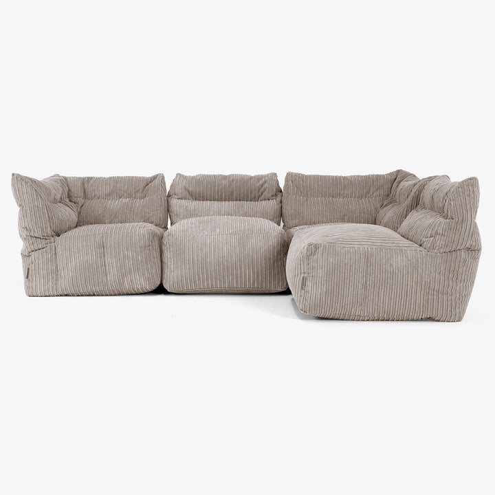 4-Sitzer Modulares Sofa-Set - Cord Beigegrau 03