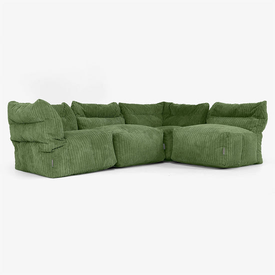 4-Sitzer Modulares Sofa-Set - Cord Nadelwaldgrün 04