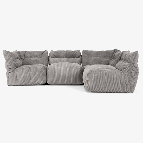 4-Sitzer Modulares Sofa-Set - Cord Graphitgrau 03
