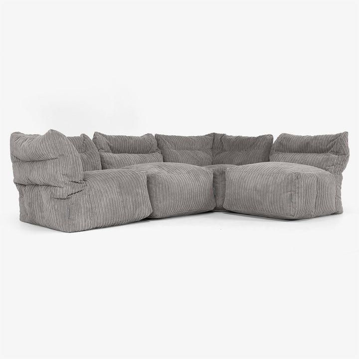 4-Sitzer Modulares Sofa-Set - Cord Graphitgrau 04