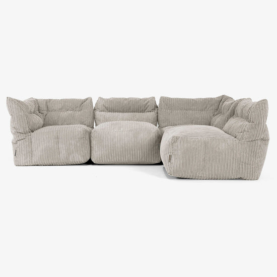 4-Sitzer Modulares Sofa-Set - Cord Nerzfarben 03