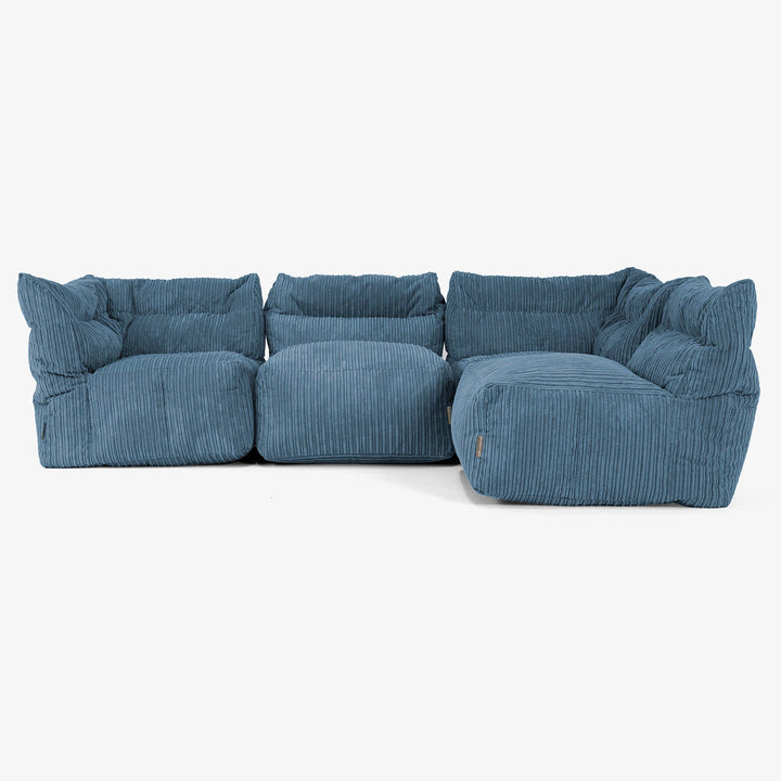 4-Sitzer Modulares Sofa-Set - Cord Marineblau 03