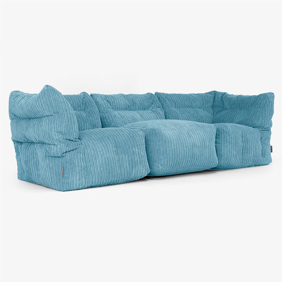 3-Sitzer Modulares Sofa-Set - Cord Türkis 02