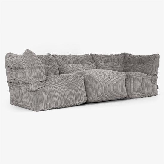 3-Sitzer Modulares Sofa-Set - Cord Graphitgrau 02