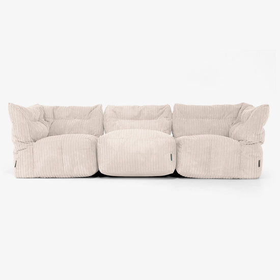 3-Sitzer Modulares Sofa-Set - Cord Elfenbein 01
