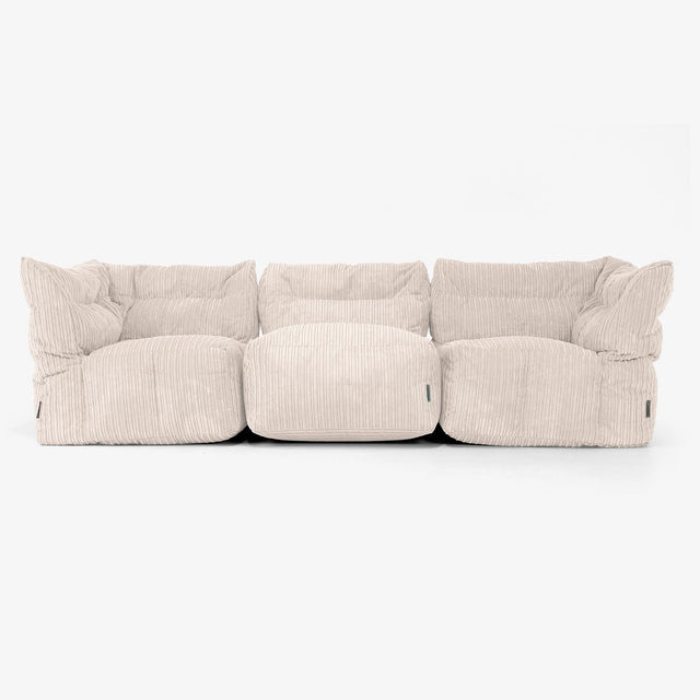3-Sitzer Modulares Sofa-Set - Cord Elfenbein 01