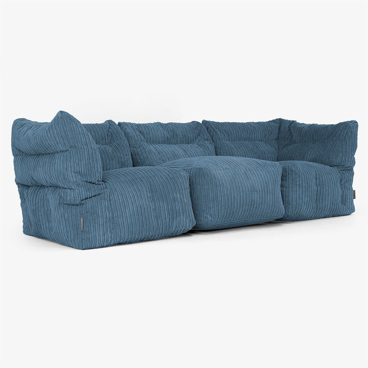 3-Sitzer Modulares Sofa-Set - Cord Marineblau 02